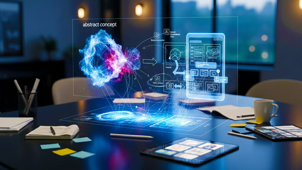 未来のビジョンを具体的なUI/UXデザインに落とし込み、顧客体験を設計するプロトタイピングのイメージ
