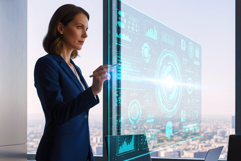 人間がAIに的確な指示（プロンプト）を与えるイメージ