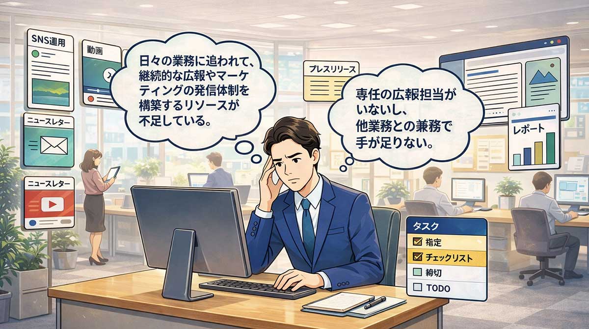 広報リソース不足のイメージ