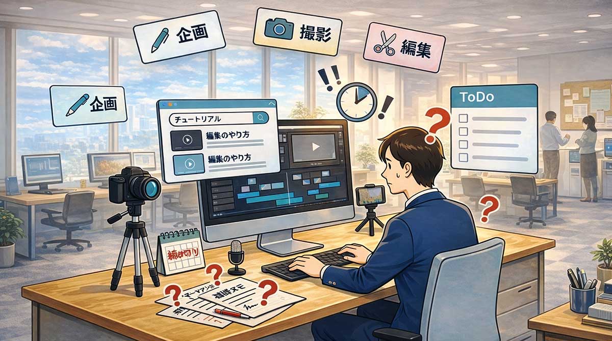 動画制作リソース不足のイメージ