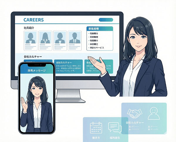 採用サイトの案内キャラクター