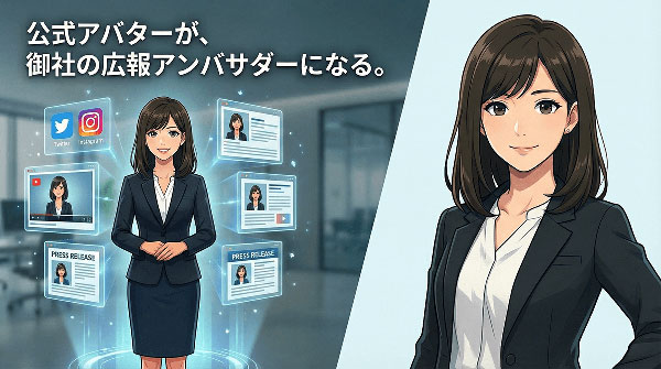 公式アバターを広報の顔として活用するイメージ